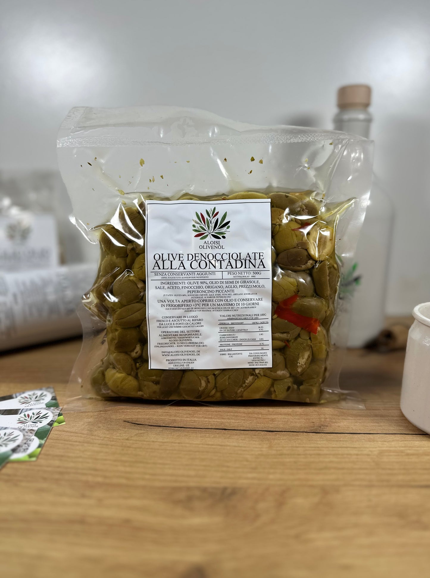 Entkernte Oliven nach Kalabrischer Bauernart - Olive Denocciolate alla Contadina (500 G)